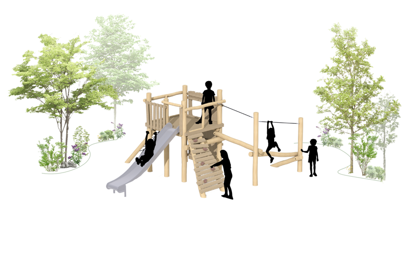 Tovertoren Met Evenwichtsbalk Achtergrond