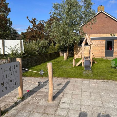 Speelpaneel en speeltoestel robinia, wip kikker