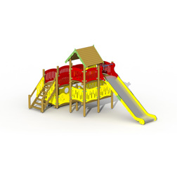 Zeeroverskasteel (hoge inox glijbaan)