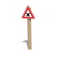 Verkeersbord gevaarlijk kruispunt
